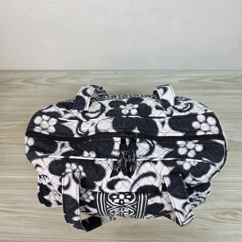Vera Bradley Diaper Baby Bag Floral Pattern In Black & White